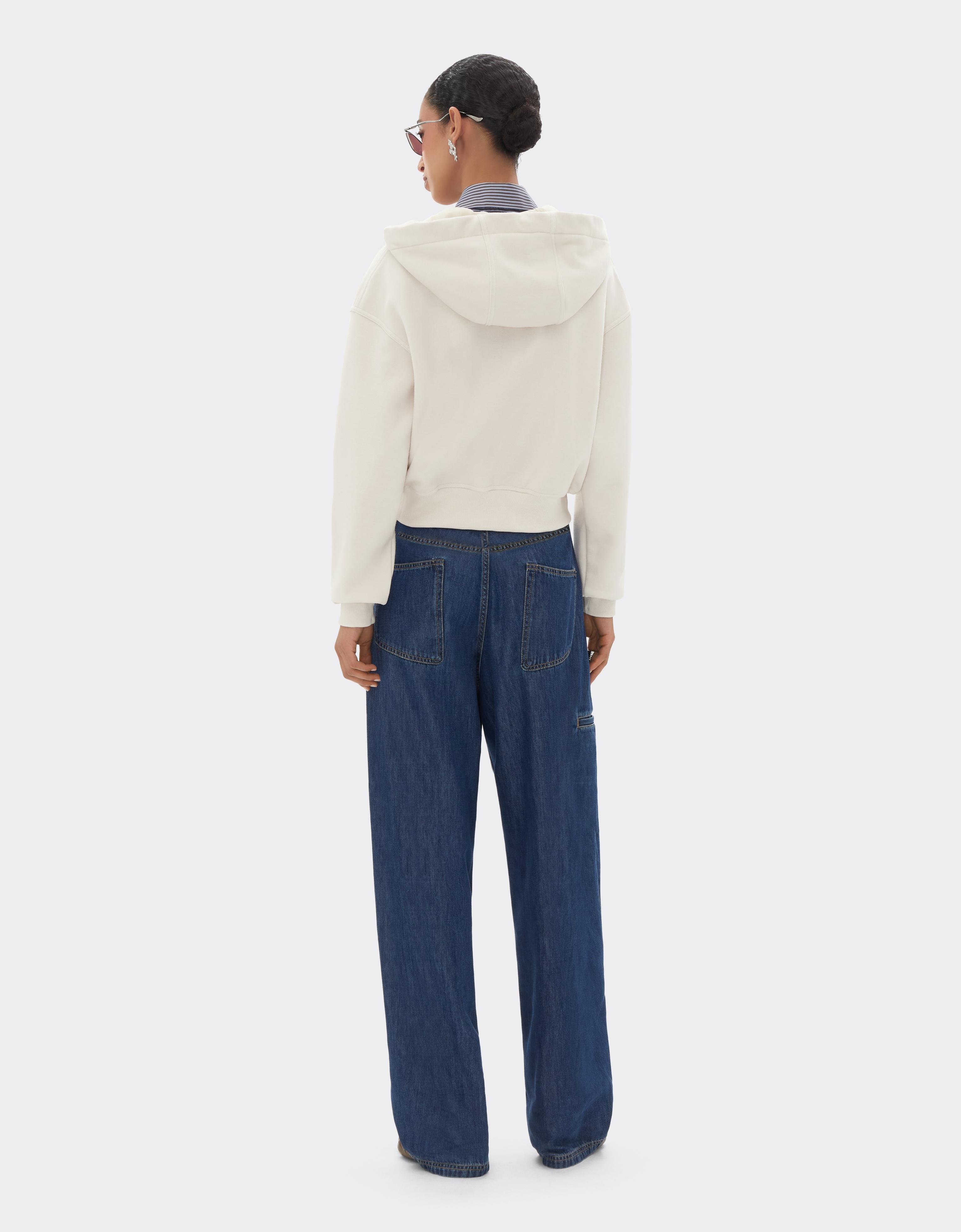 Hooded Wool and Cotton Sweatshirt