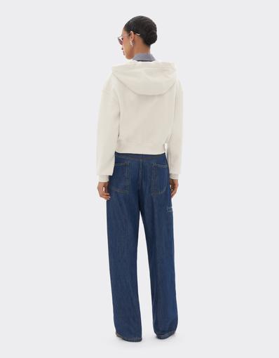 Sudadera con capucha de lana y algodón