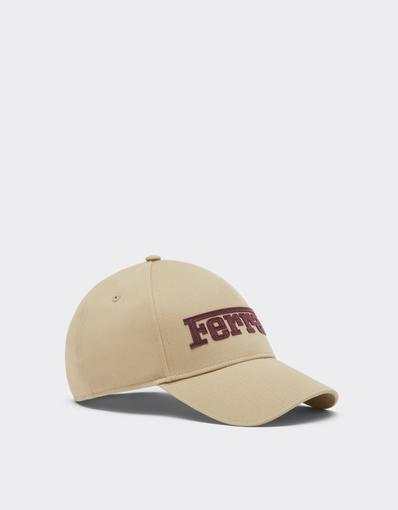 Cotton Twill Baseball Cap with Ferrari Embroidery