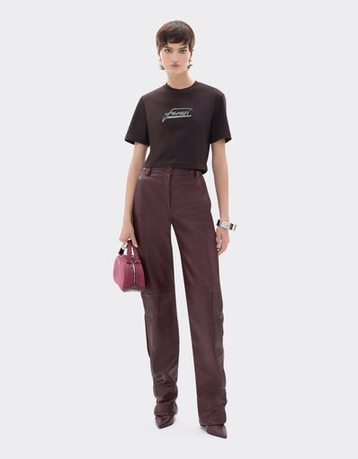 Crop-top T-shirt in cotton with embroidered logo
