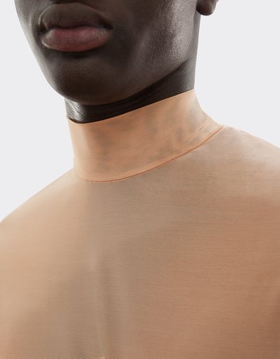 Semi-transparent Tulle Turtleneck