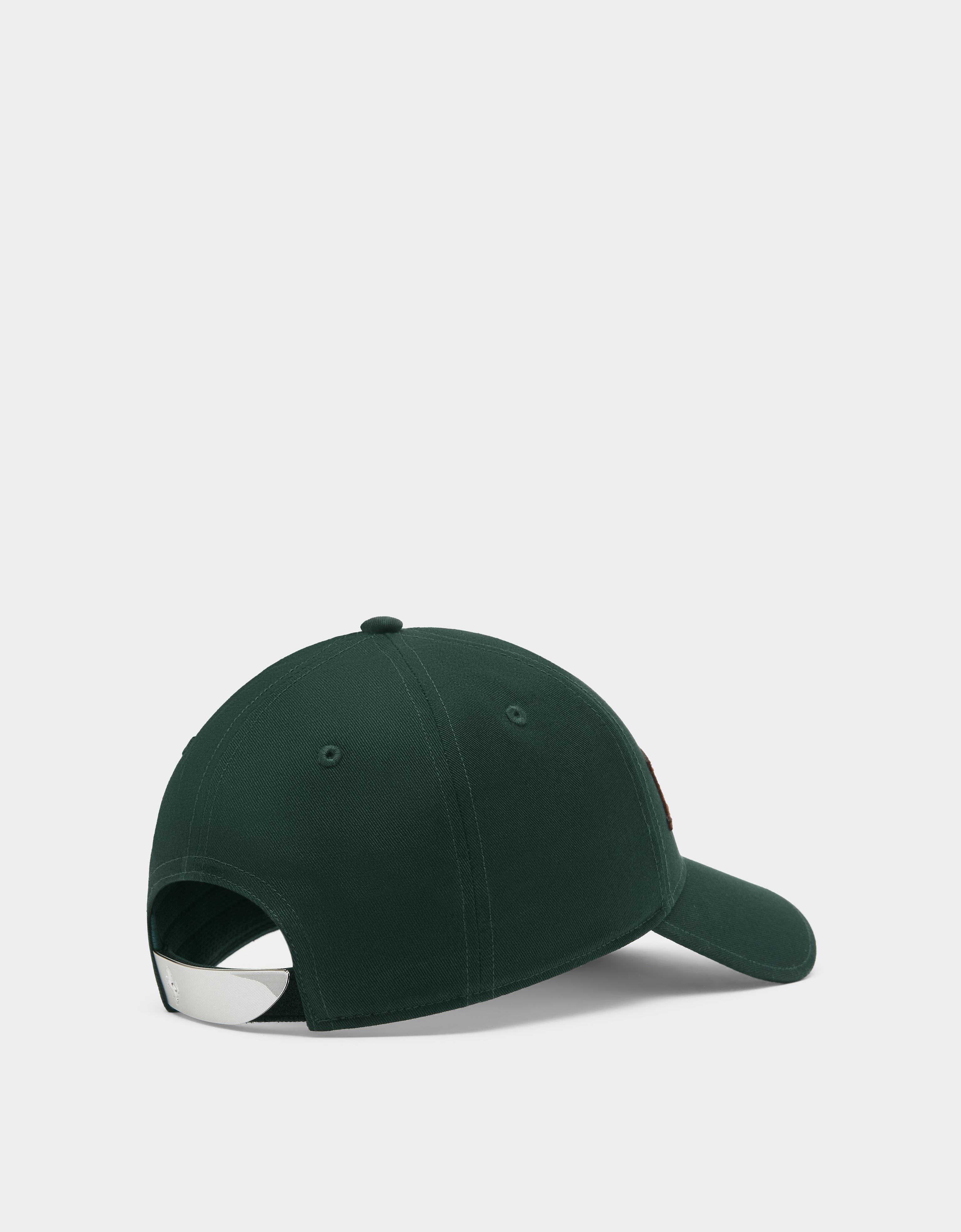 Cotton Twill Baseball Cap with Ferrari Embroidery