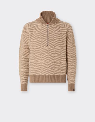 Pull à demi-zip en laine