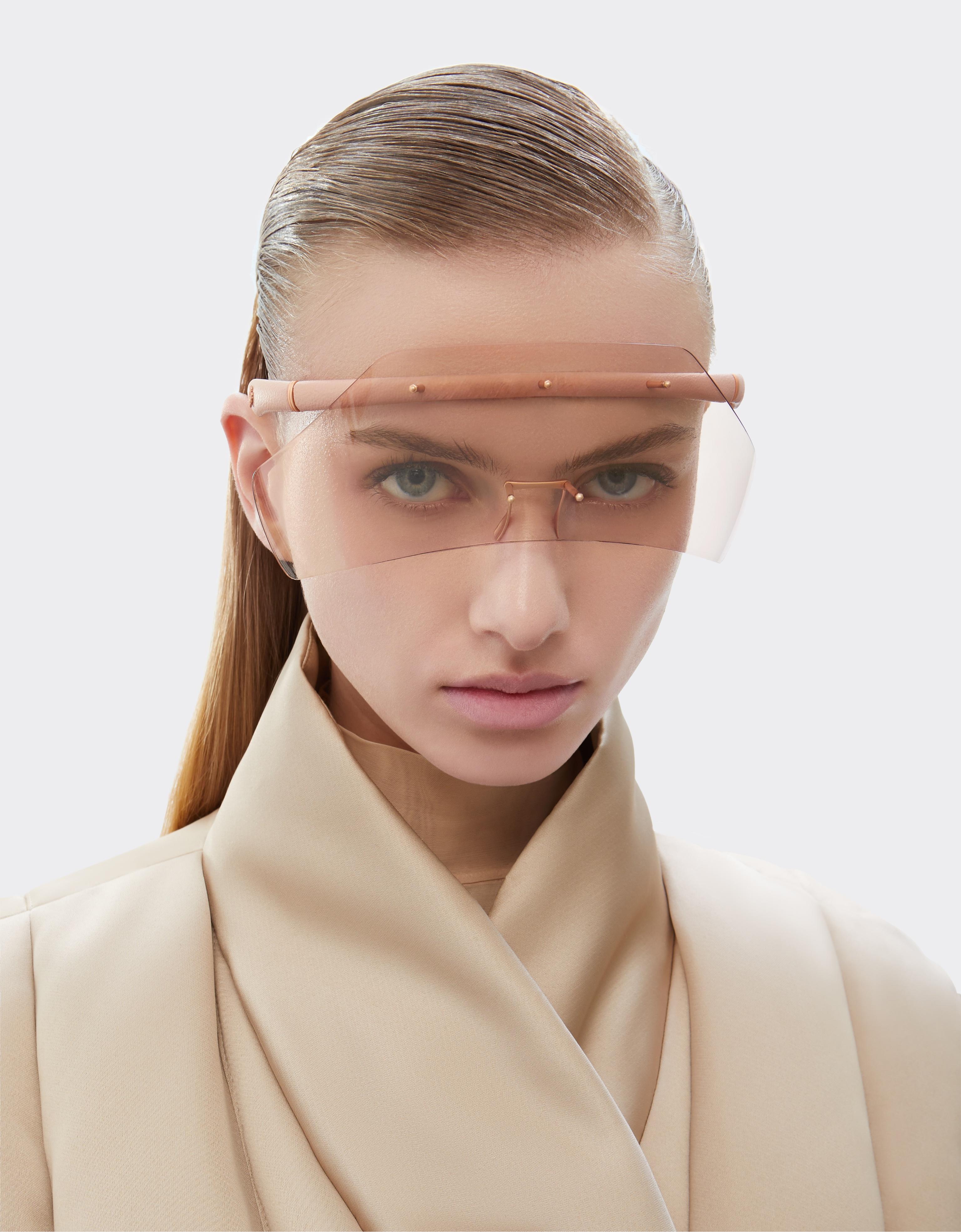 Ferrari sunglasses ininjected ‘ ’, metal and pink leather with a pink lens frame