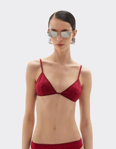 Triangle bikini top with Prancing Horse motif