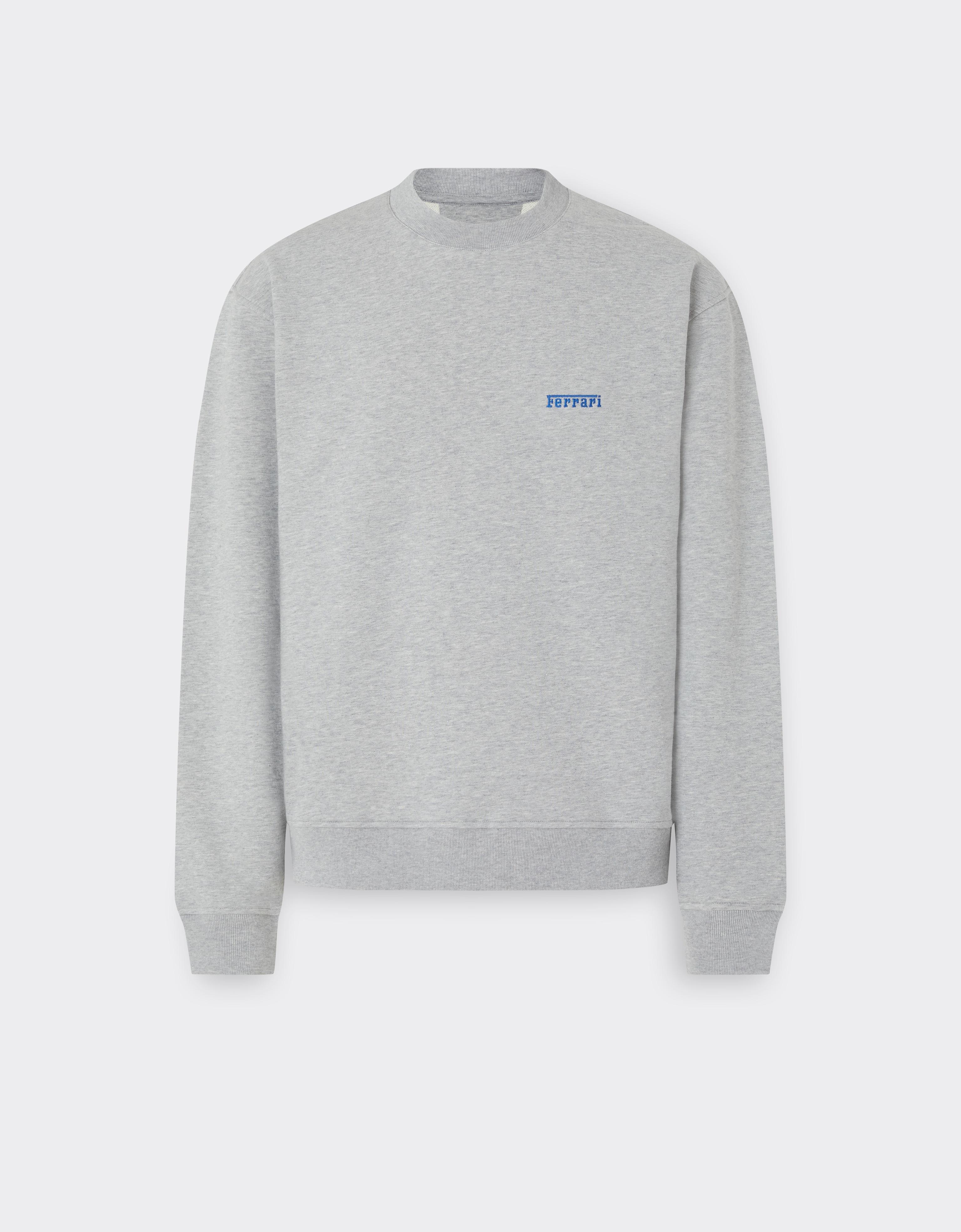 Melange Cotton Crew-Neck Sweatshirt