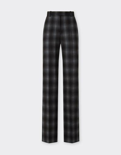 Tartan Wool Flannel Trousers