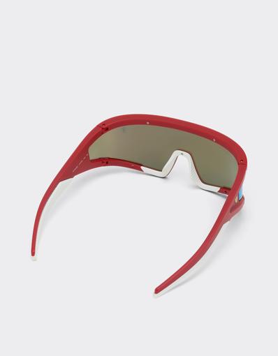 Scuderia Ferrari red goggles with mirrored lenses