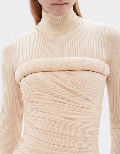 Ribbed Midi Dress in Viscose Jersey