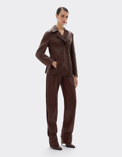 Straight-leg Leather Trousers