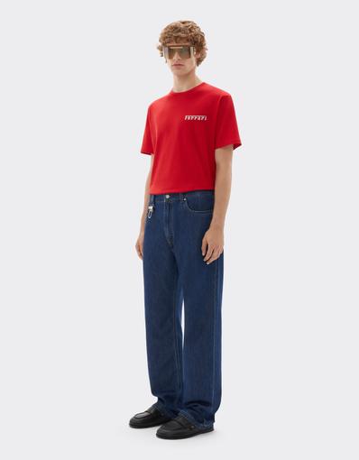 Camiseta de algodón con logotipo Ferrari