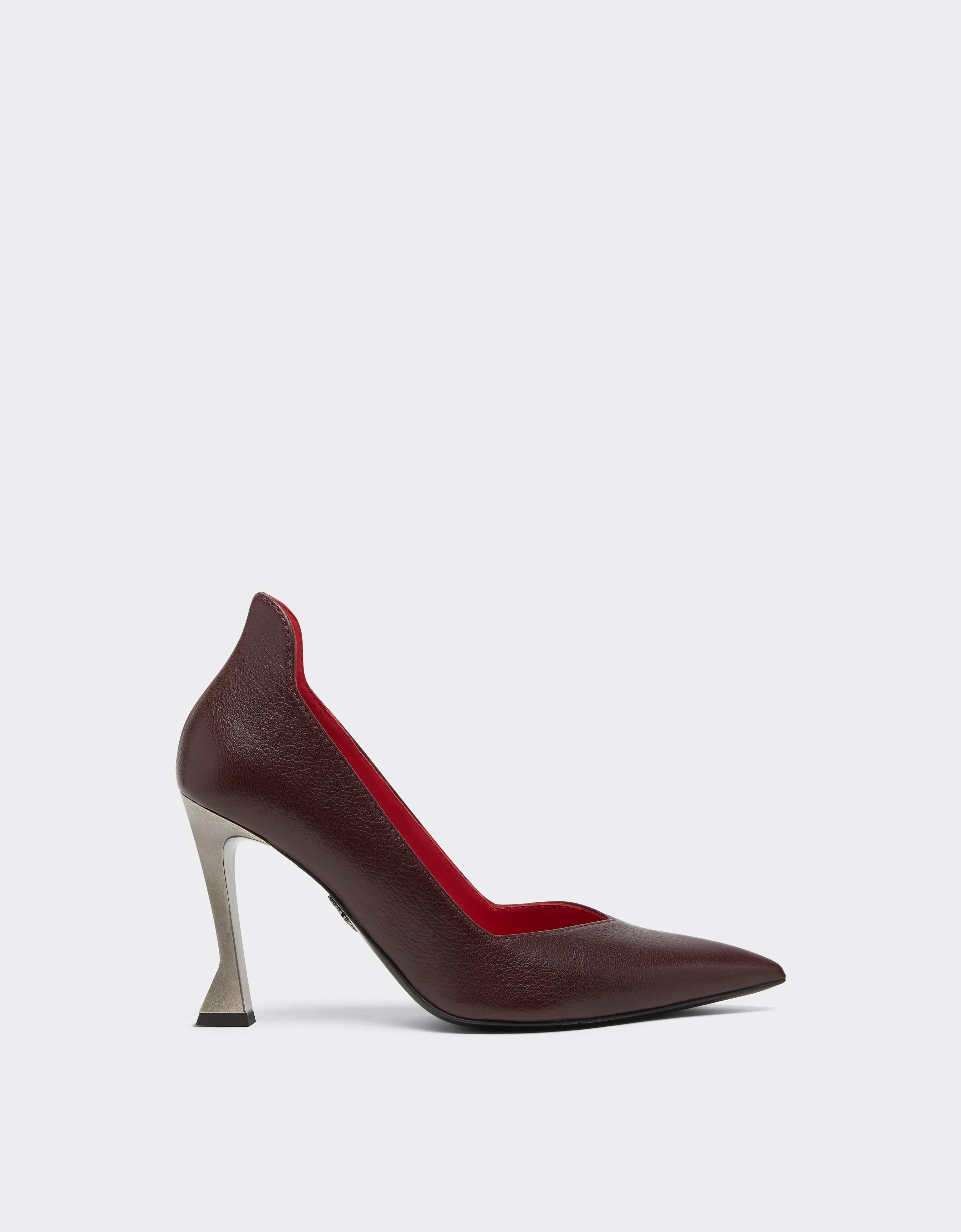 Ferrari Leather Pumps With  Heel In Brown