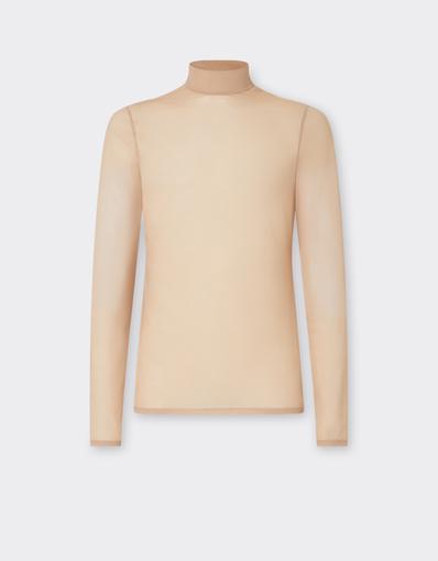 Semi-transparent Tulle Turtleneck