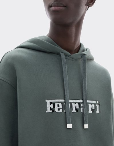 Mélange Cotton Hooded Sweatshirt