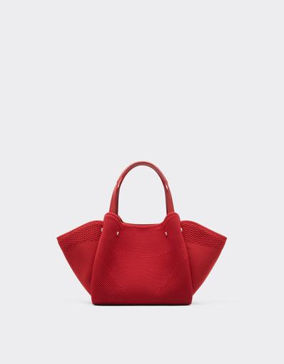 La Tote Bag Ferrari small in Knit and Leather
