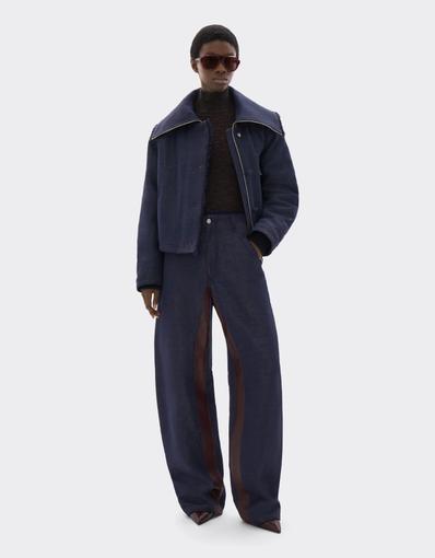 Pantalon en denim de coton et lin