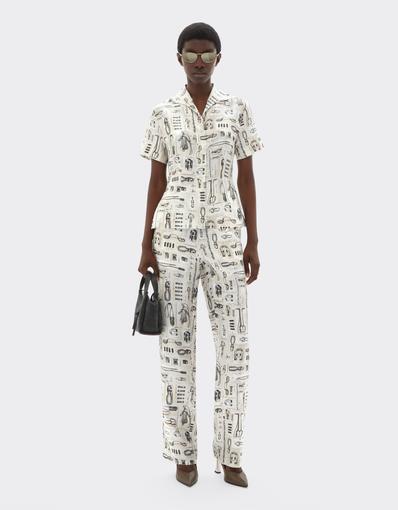 Silk Twill Shirt with Officina Print