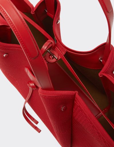 La Tote Bag Ferrari small in Knit and Leather