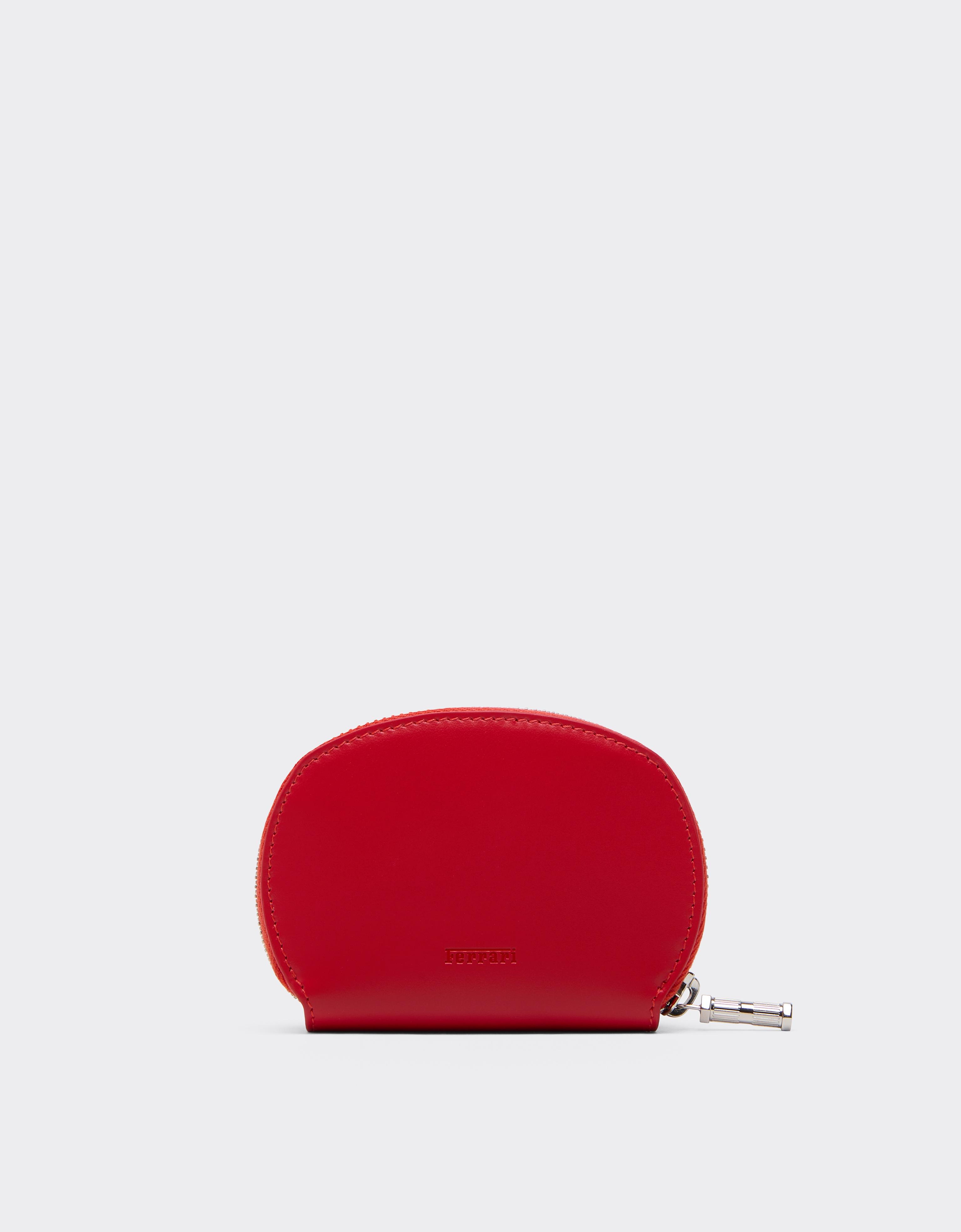 Cartera con cremallera de piel lisa