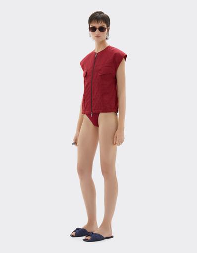 Chaqueta corta de nailon con motivo del Cavallino Rampante
