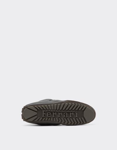 Quilted Leather and Suede Trainers