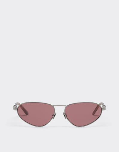 Lunettes de soleil en métal gris fusil brillant avec verres exclusifs Contrast Pro™