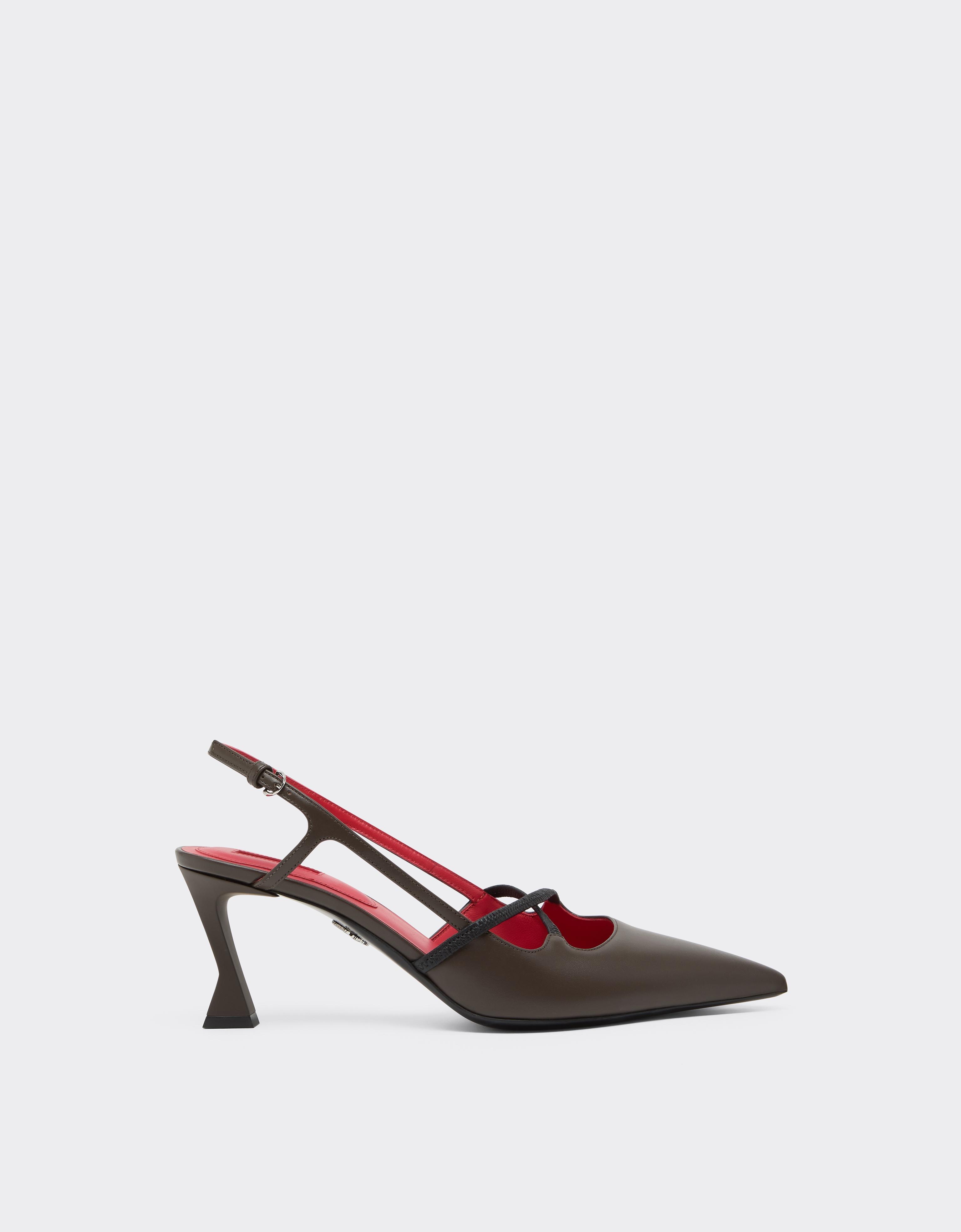 Ferrari Leather Slingback With Crossed Straps