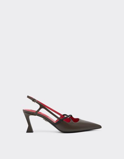 Leather Slingback with Crossed Straps
