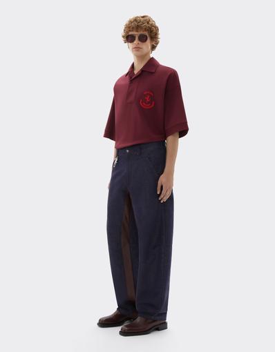 Cotton piqué polo shirt with Prancing Horse logo