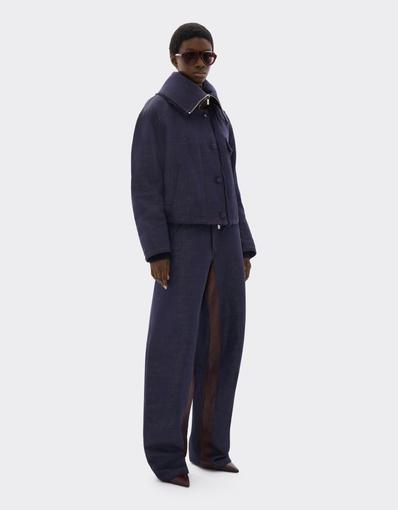 Chaqueta de denim de algodón y lino