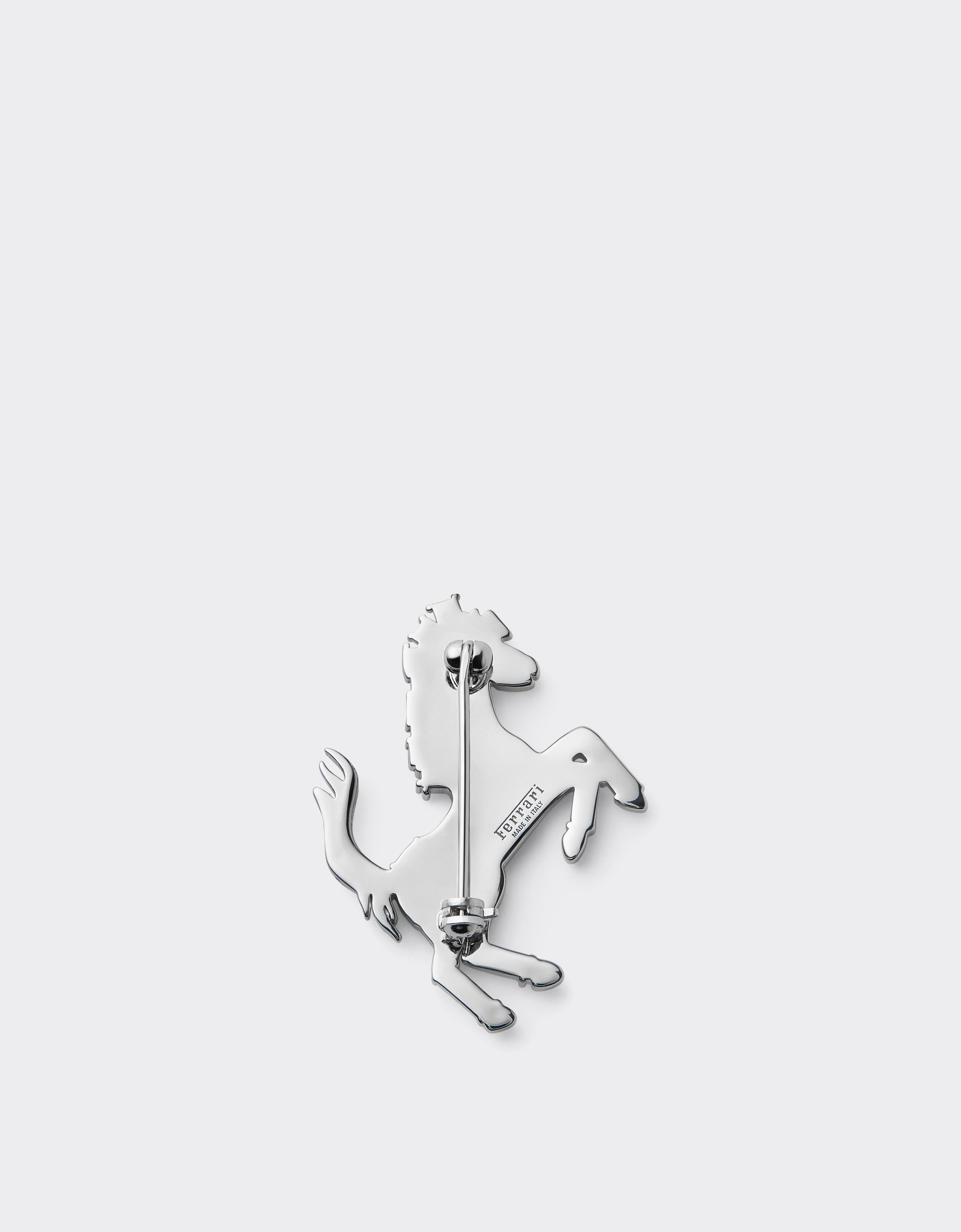 SMALL BROOCH PRANCING HORSE METAL + STRASS