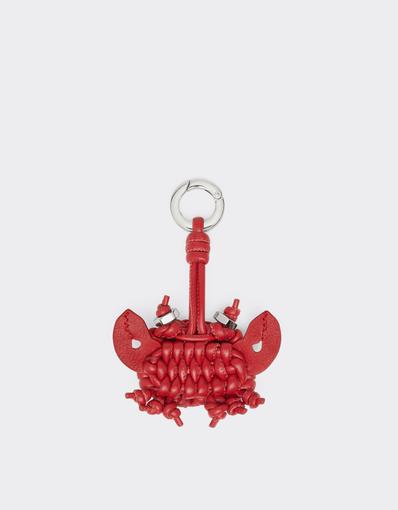 Woven leather Crab keyring