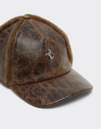 Craquelé Lambskin Baseball Cap