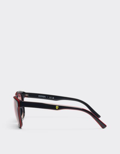Scuderia Ferrari 0FZ6020 sunglasses in shiny black acetate with exclusive Contrast Pro™ lenses