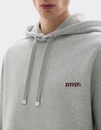 Felpa in Cotone Melange con Cappuccio