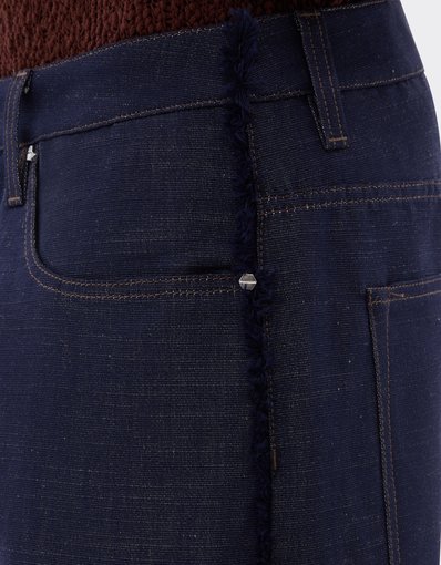 5-Pocket Trousers in Cotton and Linen Denim