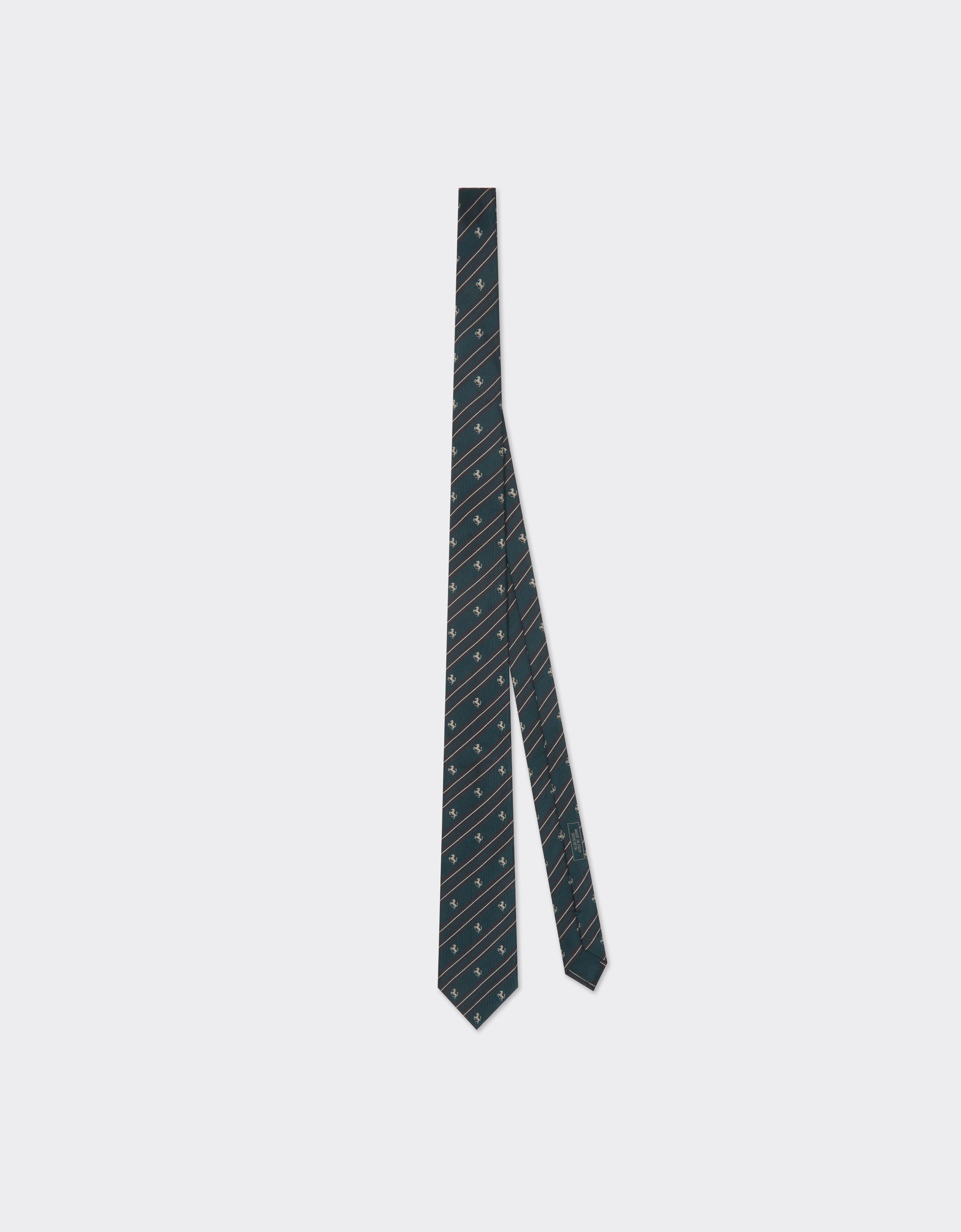 Ferrari Jacquard Silk Tie With Prancing Horse