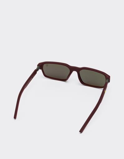 Scuderia Ferrari burgundy sunglasses with dark grey lenses