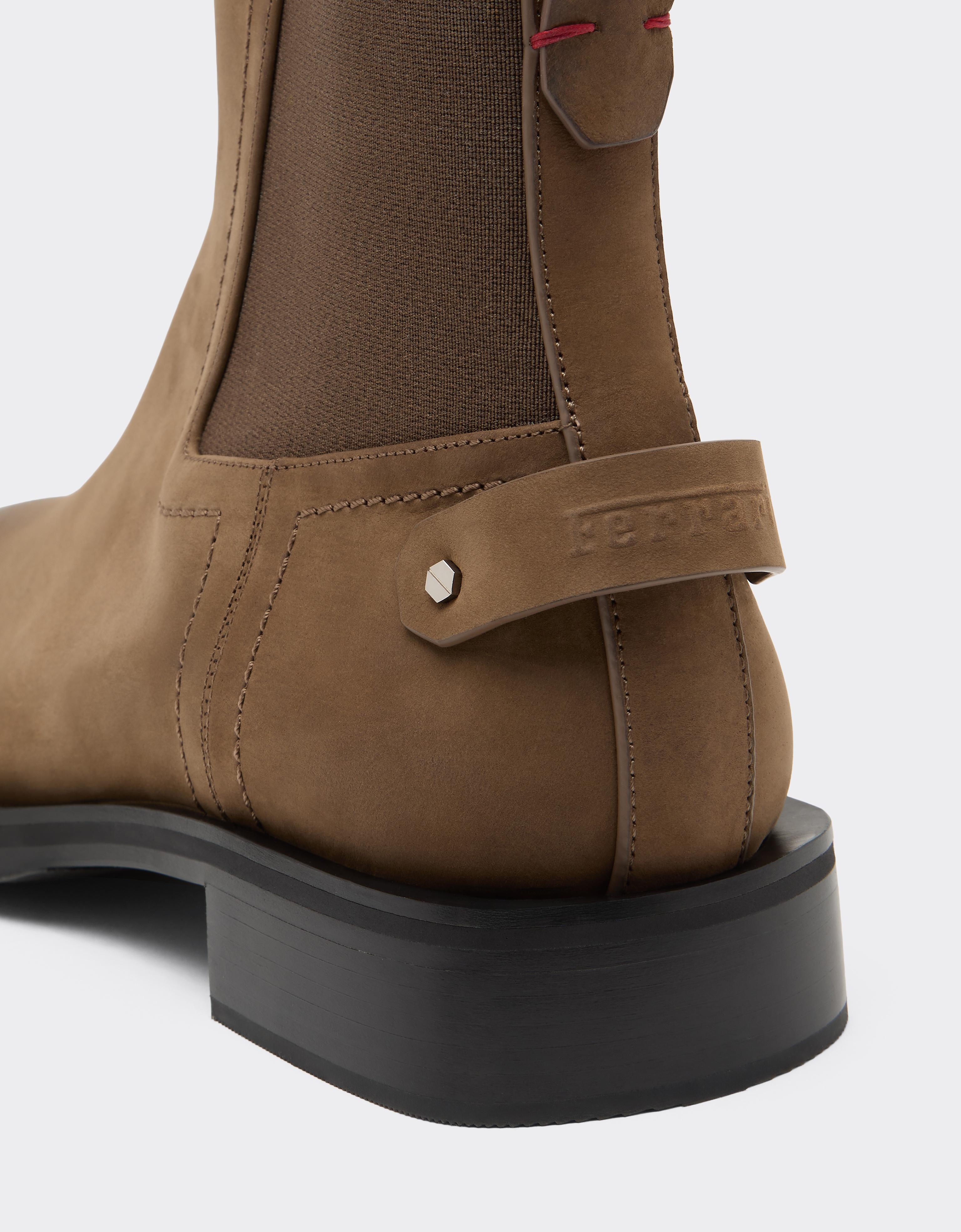 Nubuck Chelsea boots with logo