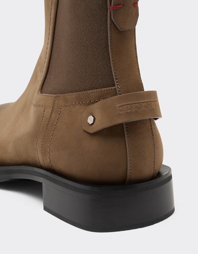 Nubuck Chelsea boots with logo
