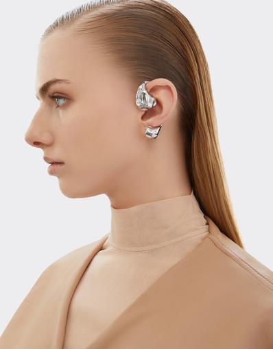 Asymmetrical Chrome-Plated Metal Earcuff